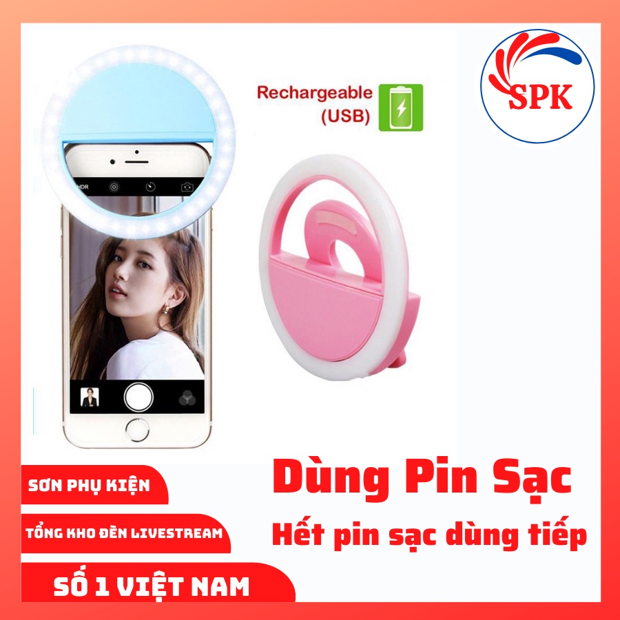 Đèn Selfie, Đèn Led Trợ Sáng, Hỗ Trợ Chụp Hình, Live Tream, Dùng Pin Sạc, Hết Pin Sạc Dùng Tiếp