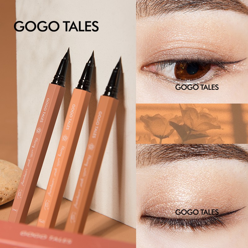 [GOGO TALES]Kẻ mắt GOGO TALES chống nước sắc nét siêu mảnh Slender Beckoning Eyeliner  3 màu GT211