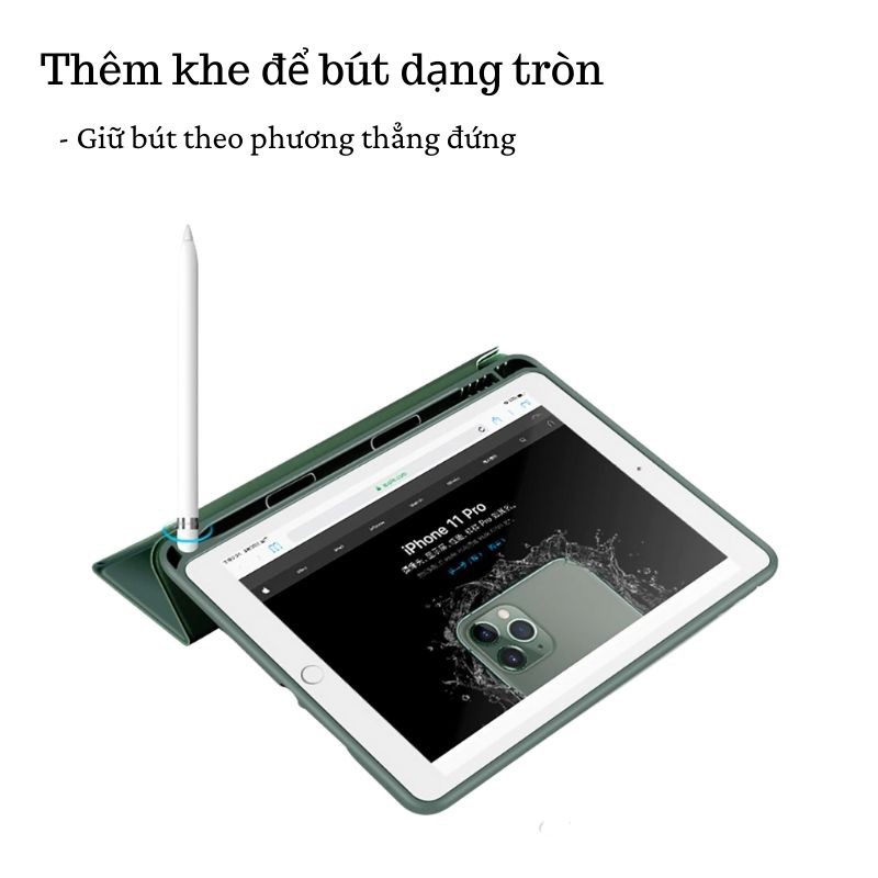 Bao Da Thông Minh Cho Ipad Phiên Bản Có Khay Đựng Bút Chính Hãng Donie 100% Viền Silicon P01 | BigBuy360 - bigbuy360.vn