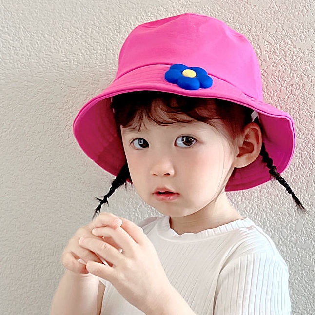 Nón tai bèo cotton chống nắng họa tiết hoa nhỏ thời trang xuân thu hè Hàn Quốc cho bé gái