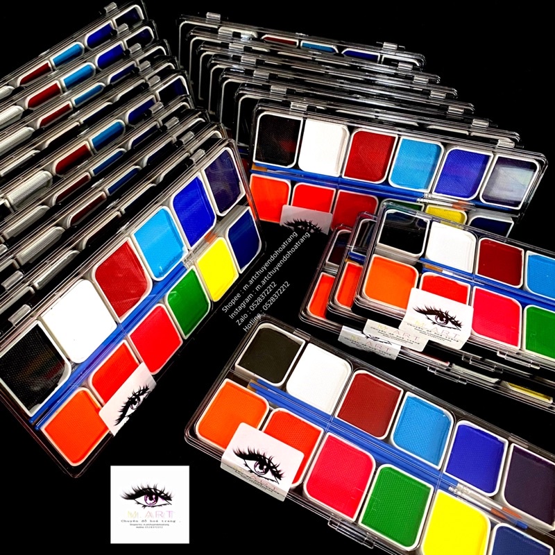 'SẴN' MÀU VẼ BODY PAINTING HÀNG XỊN TẶNG 5CỌ ĐI NÉT,VẼ MẶT VẼ CƠ THỂ HOÁ TRANG KHÔNG LEM KHÔNG TRÔI VỚI NƯỚC ẢNH THẬT! | BigBuy360 - bigbuy360.vn