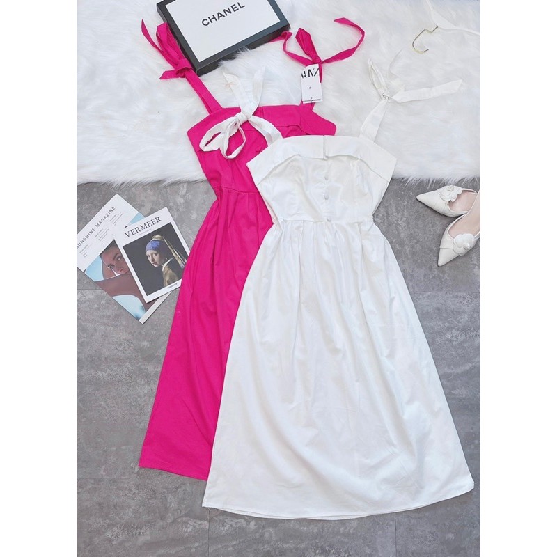 VNU233 - VÁY 2S BUỘC NƠ VẠT NGỰC TÚI SƯỜN | BigBuy360 - bigbuy360.vn