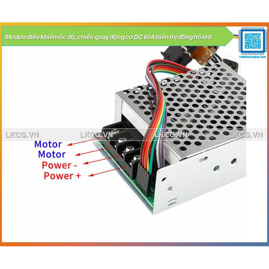 Module điều khiển tốc độ, chiều quay động cơ DC 60A hiển thị đồng hồ led