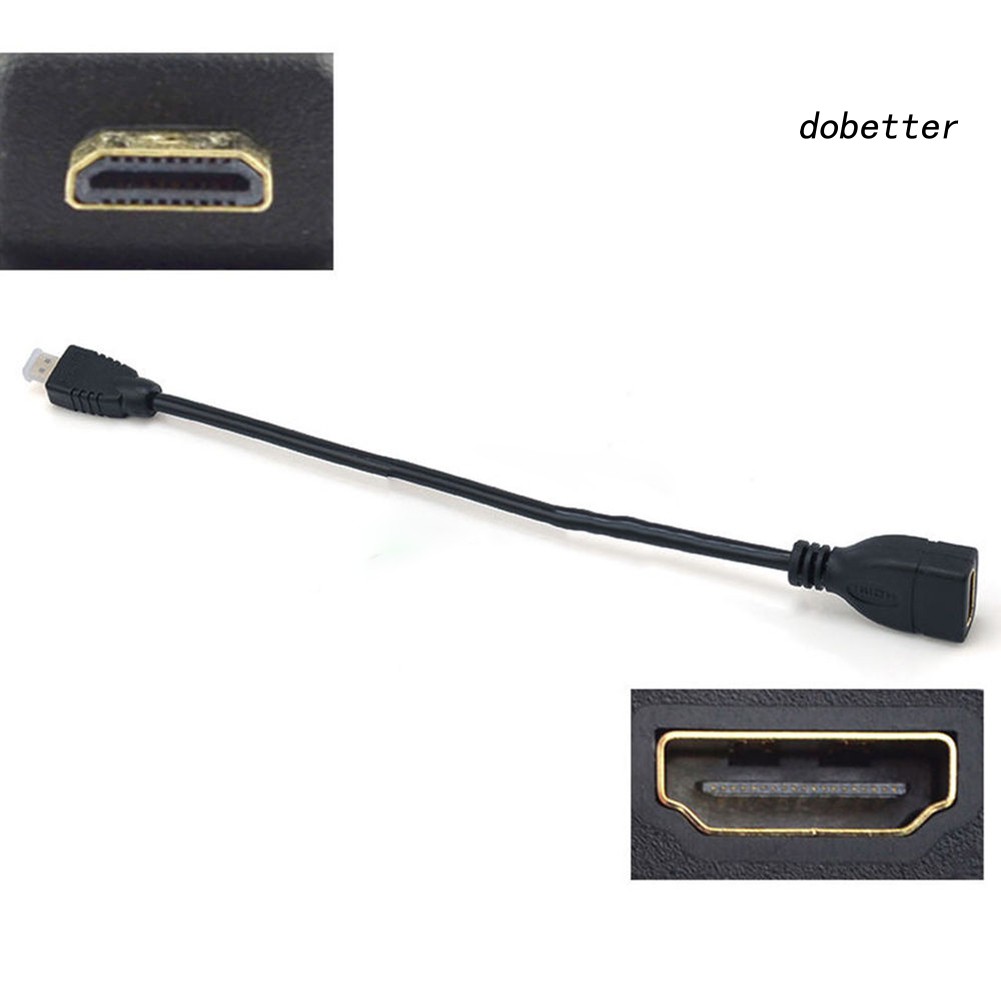 DOH_23cm 1080P Micro HDMI Male Type D to HDMI Female A Convertor Adapter Cable Cord