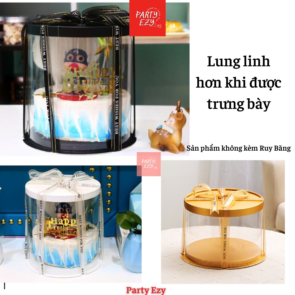 HỘP TRỤ TRÒN TRONG SUỐT ĐA DỤNG-ĐỰNG QUÀ, BÁNH KEM, GẤU BÔNG....