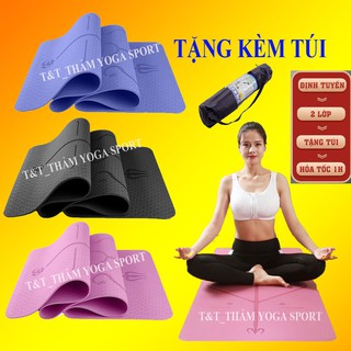 Thảm Yoga Chống Trượt Định Tuyến 8mm 6mm Cao Su Pu Cao Cấp, Thảm Tập Gym Yoga 2 Lớp Tpe Tại Nhà Chống Trơn Dày Giá Rẻ