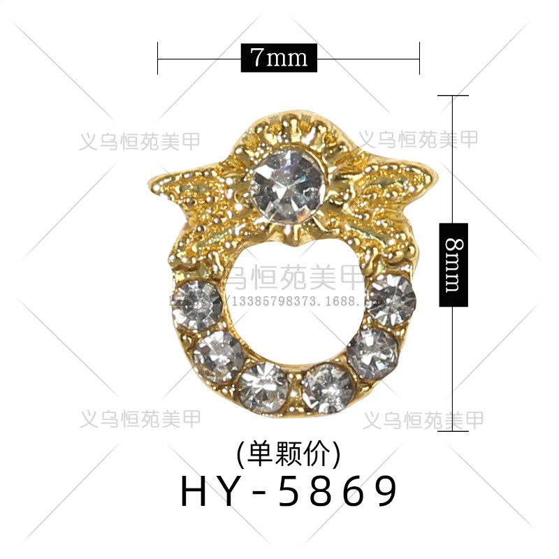 [Hàng mới về] Hạt phụ kiện 1314 trang trí móng tay đính đá 3d làm từ hợp kim cứng cáp bóng bẩy