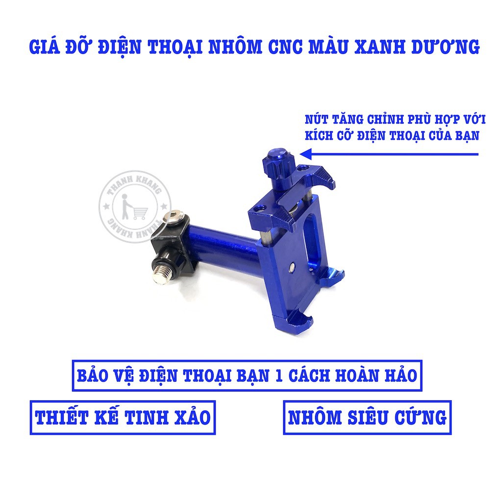 Giá đỡ điện thoại CNC màu xanh dương thanh khang 006001718