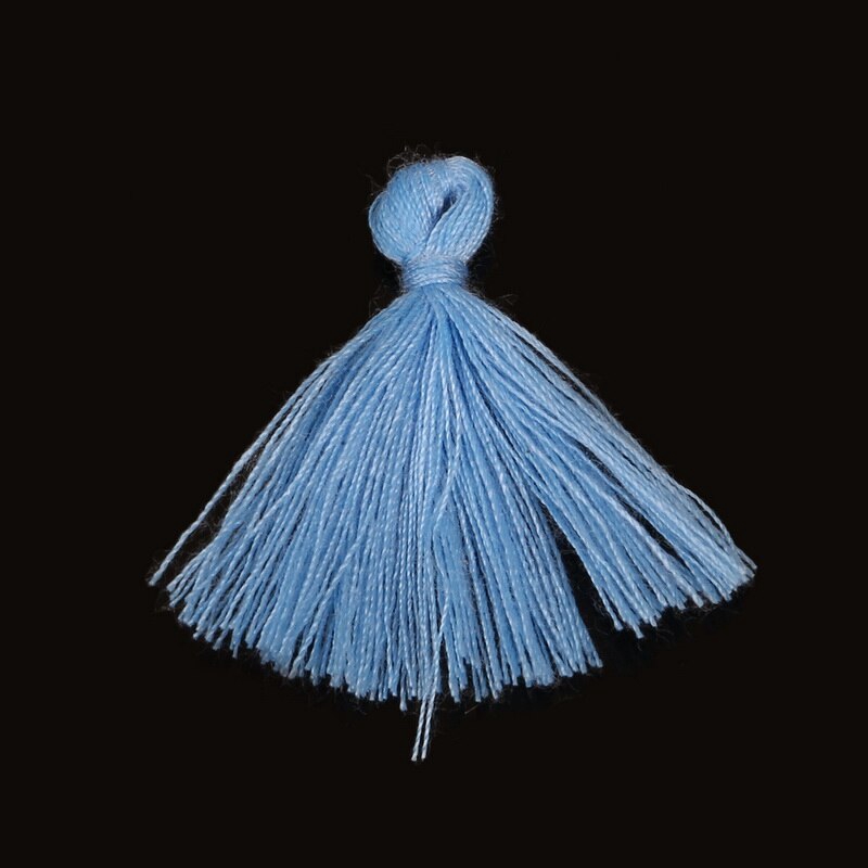 Bộ 50 sợi vải tua rua mini bằng cotton dùng làm mặt trang sức vòng tay chìa khóa/ phụ kiện may vá 27mm