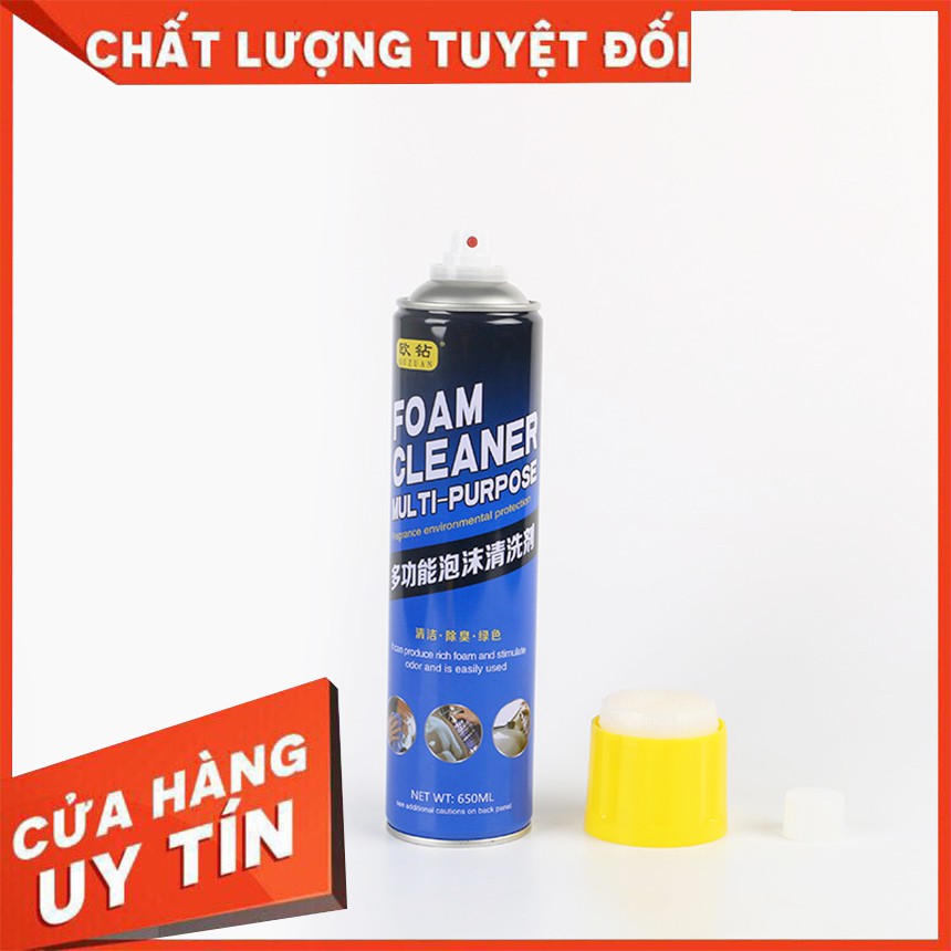 ⚡ FreeShip Toàn Quốc ⚡ Bình xịt bọt đa năng FOAM CLEANER LOẠI TO 650ML vệ sinh nội thất ô tô, nhà cửa ghế da nỉ