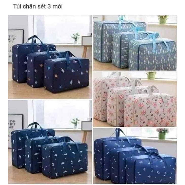 Túi đựng chăn ga gối, túi đựng quần áo, sét gồm 3 túi nhiều kích thước, sẵn hàng