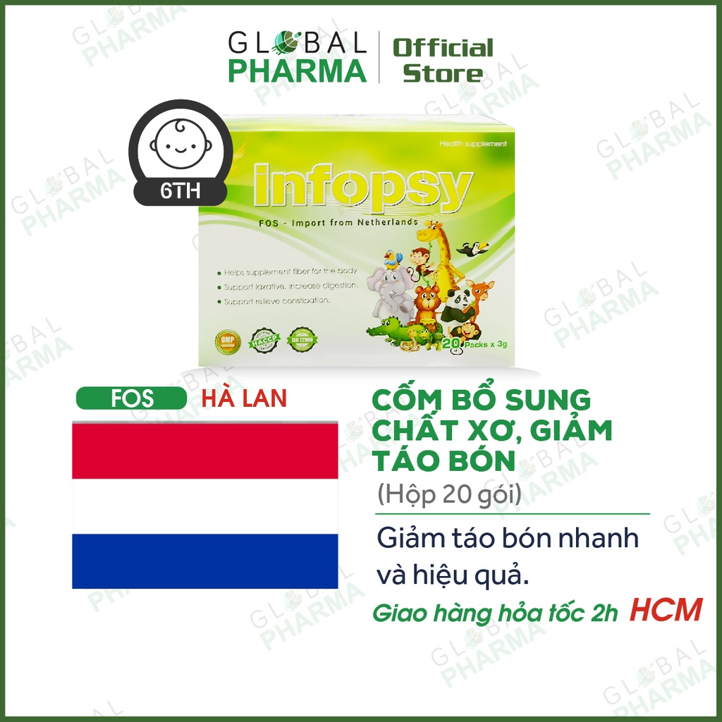 [NL NHẬP NETHERLANDS] Cốm Bổ sung chất xơ, Giảm táo bón INFOPSY (Hộp 20 gói)