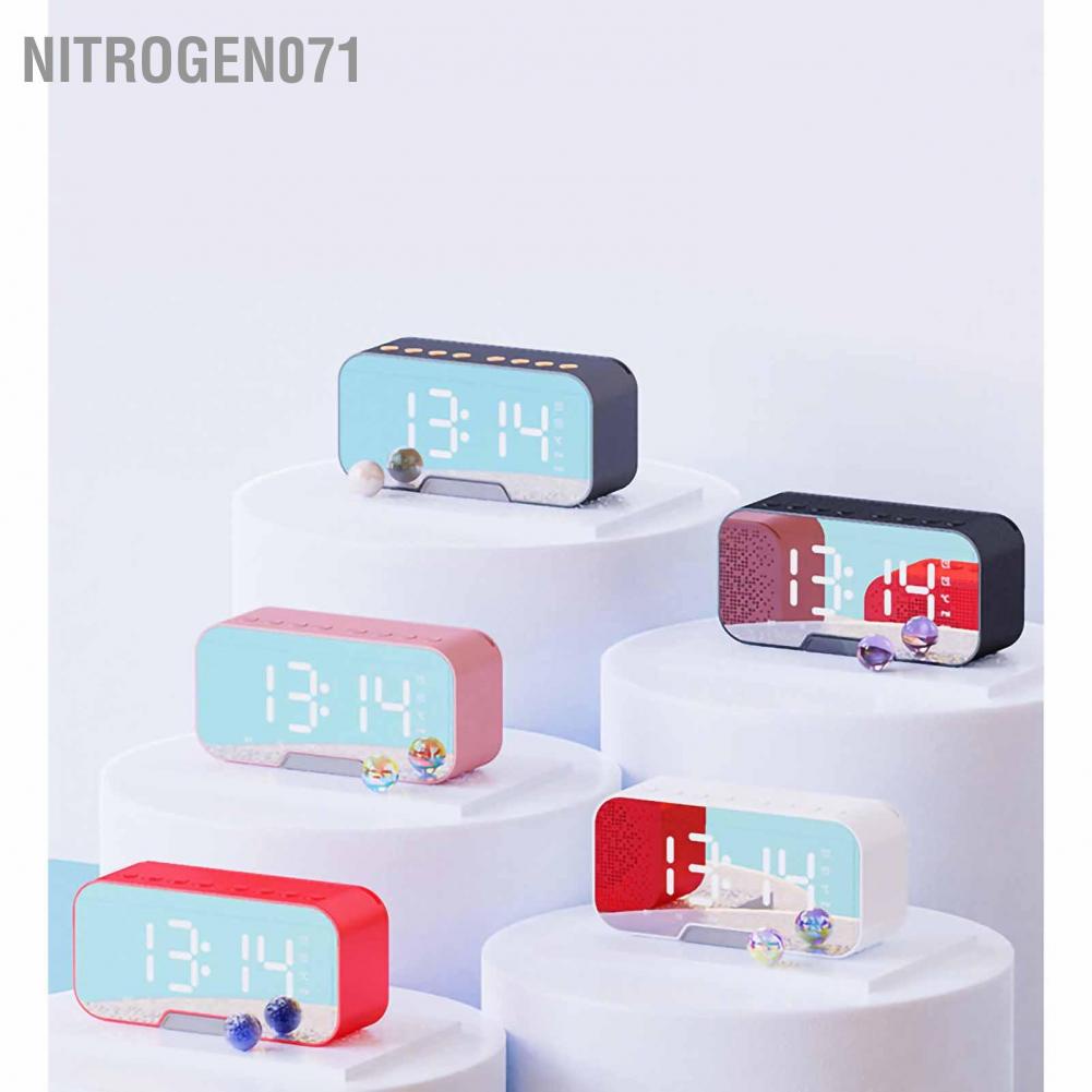 Nitrogen071 Loa bluetooth đồng hồ G5, loa mini không dây nghe nhạc làm đèn ngủ màn hình soi gương