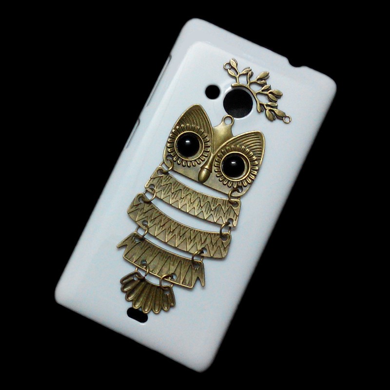 3D Retro Metal Owl Branch Back Hard Phone Case Cover for Nokia 3 5 6 8 Sirocco Lumia 430 530 535 540 550 640 XL 650 710 730 735 820 929 930 950 1320