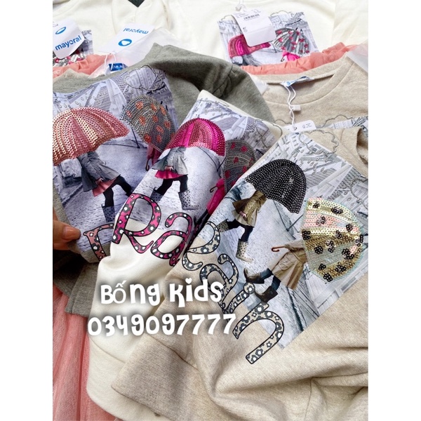 Set Váy Tutu Bé Gái Ô Đính Sequin Rain MOR