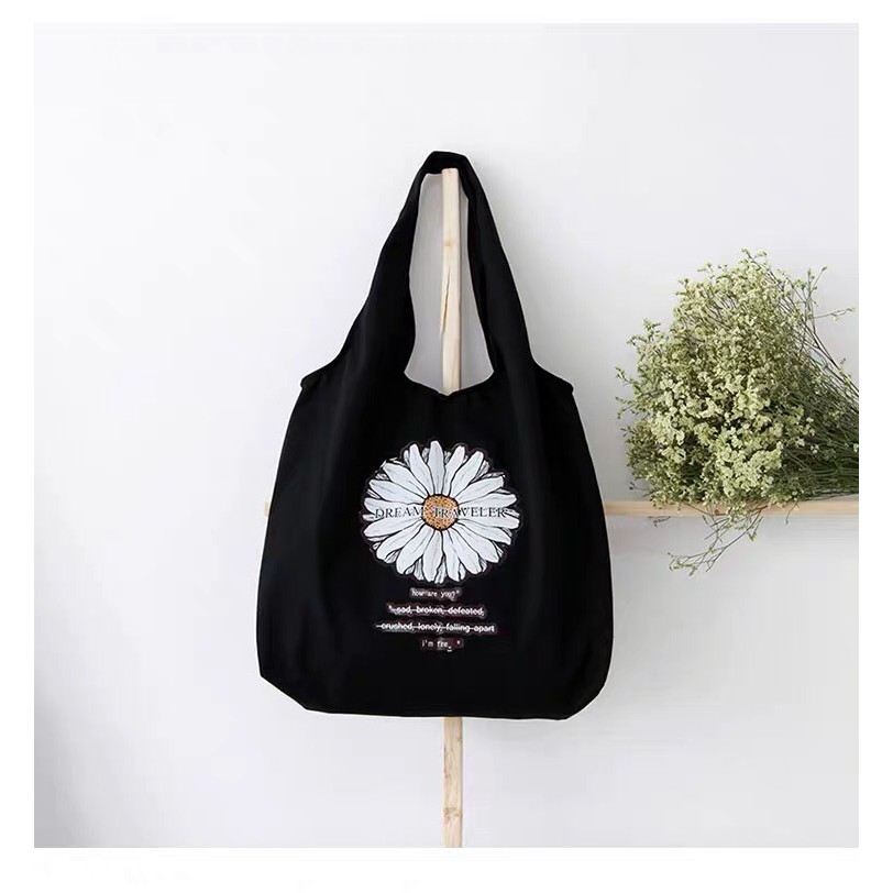 Túi vải túi tote hoa cúc hot trend Dream Traveller