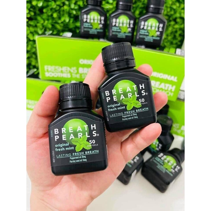 Breath Pearls Viên Uống Thơm Miệng Làm Sạch Đường Ruột Cho Hơi Thở Thơm Cả Ngày