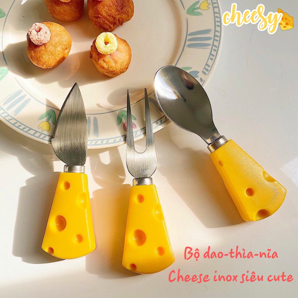 BỘ THÌA NĨA HÌNH PHÔ MAI XINH XẮN