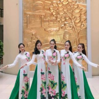 Bộ áo dài sen in 3D