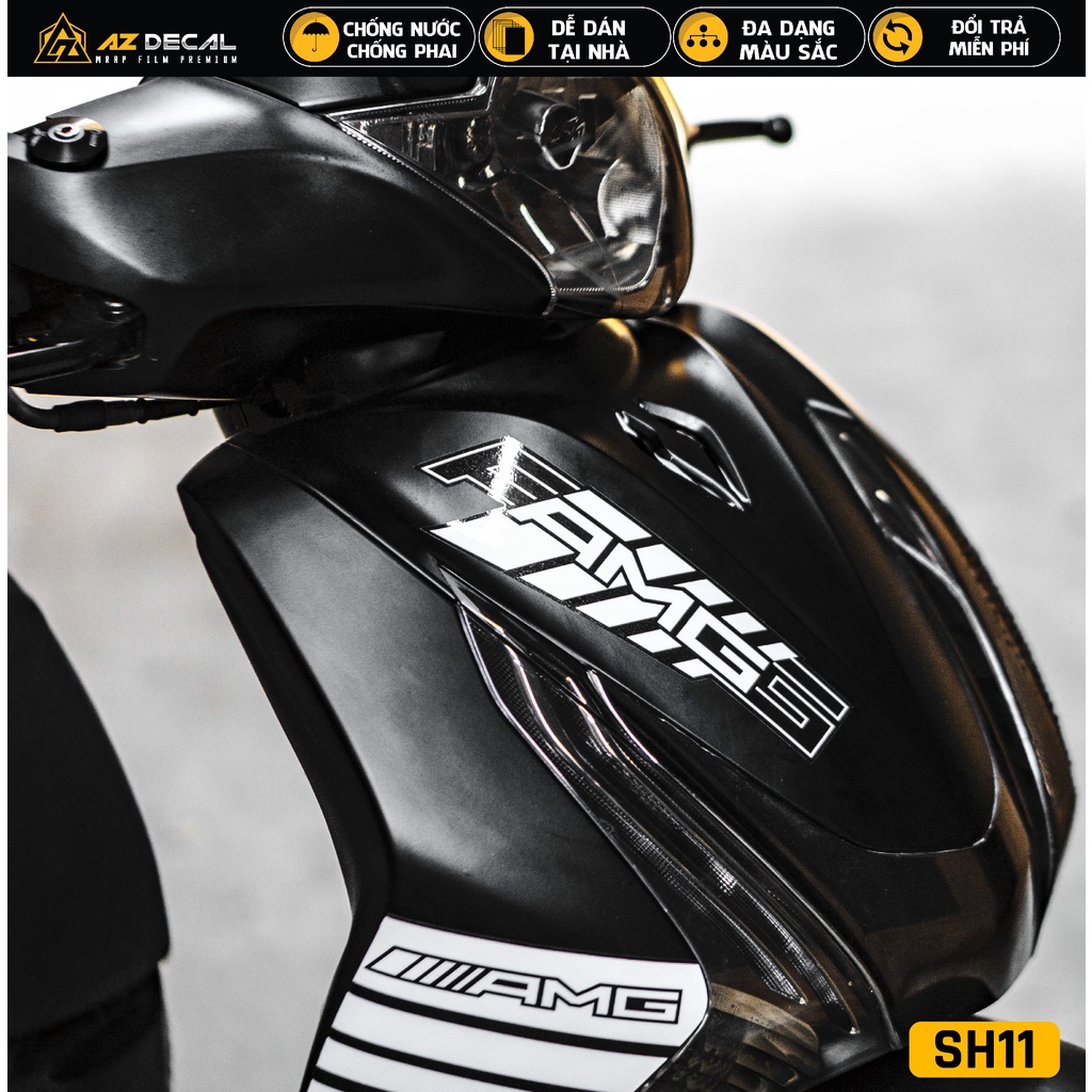 Tem Dán Xe SH 2012 - 2022 Mẫu Tem AMG Cực Chất | SH11 | Decal Rời Dán SH PVC Chống Bay Màu, Chống Nước Dễ Dán Tại Nhà
