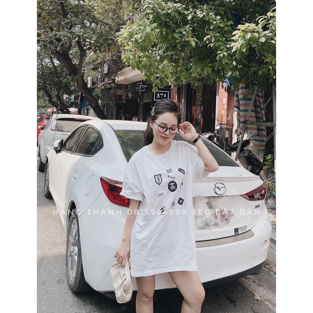 ÁO THUN IN HÌNH HUY HIỆU 2 MÀU ĐEN TRẮNG CHẤT ĐẸP