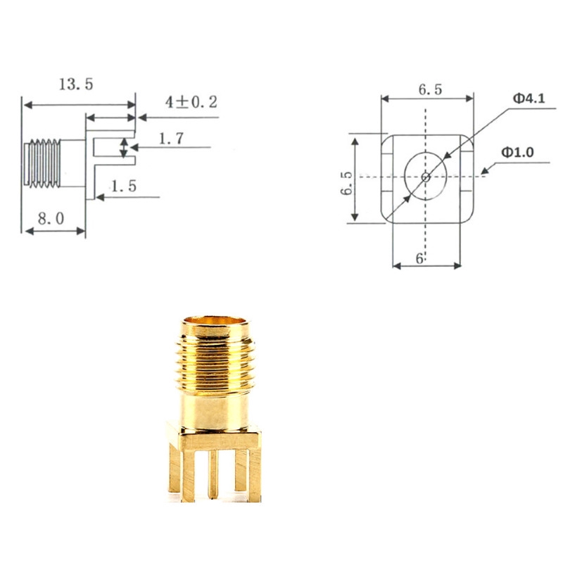 10 Khớp chuyển đổi bảng mạch in SMA-KE 1.6MM SMA