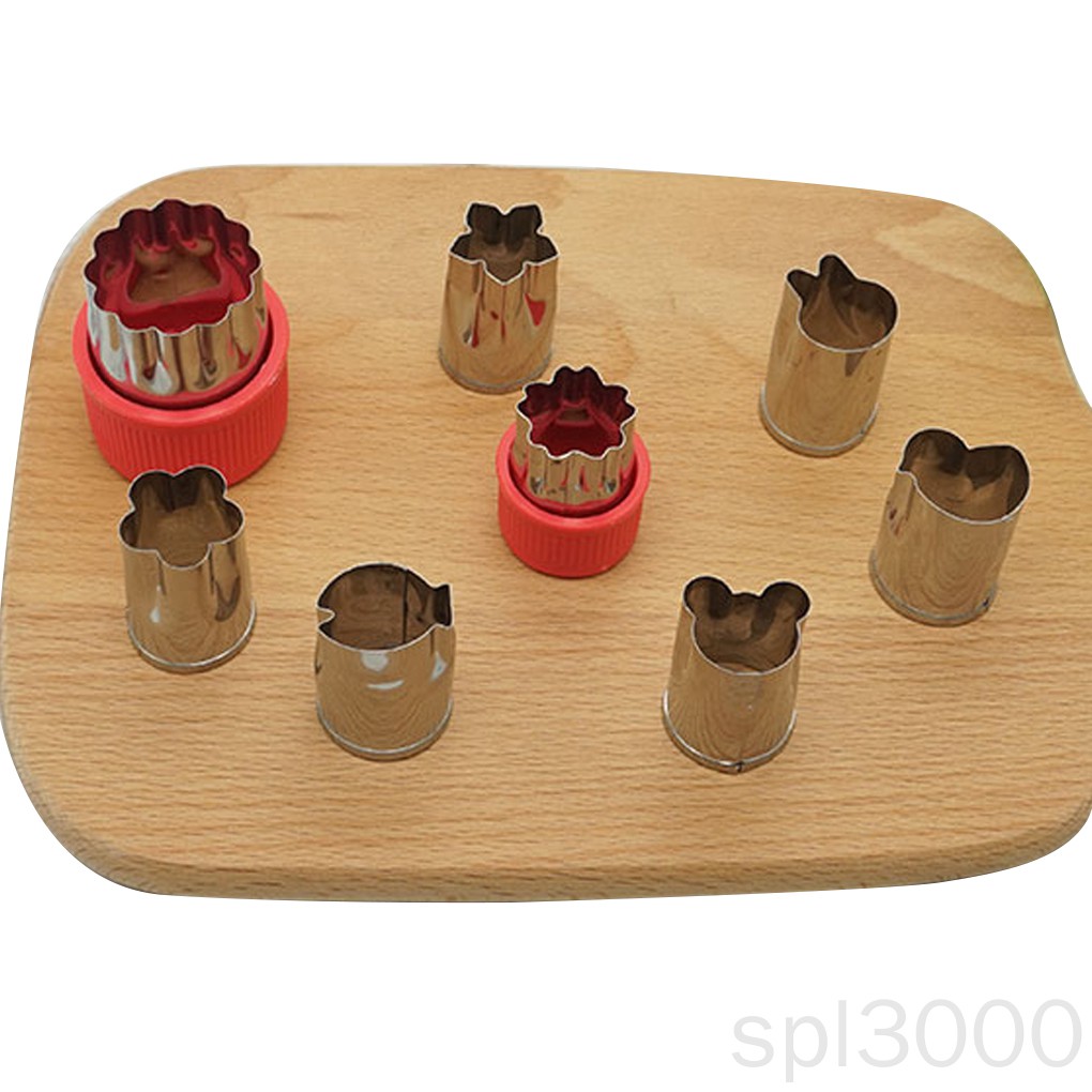 Set 8 Khuôn Cắt Tạo Hình Hoa Trang Trí Bánh Bằng Thép Không Gỉ