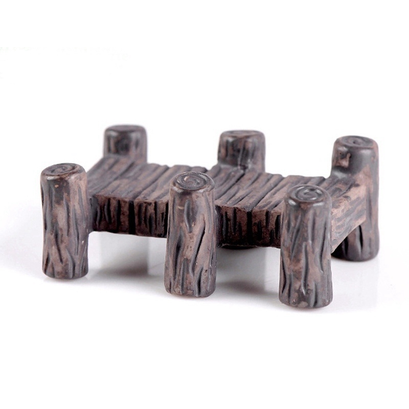 Set 2 mô hình cây cầu gỗ trang trí tiểu cảnh mini