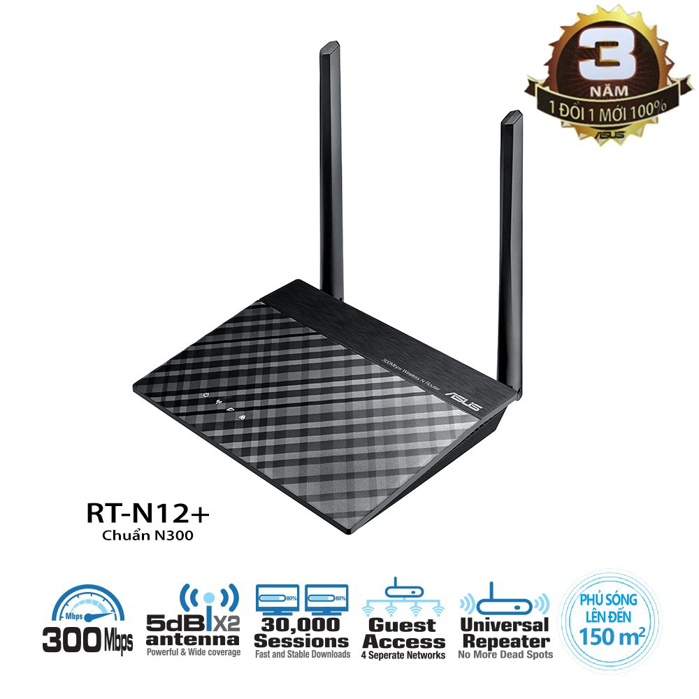 [WIFI ASUS 2 RÂU] Modem Wifi 2 râu Asus RT-N12+