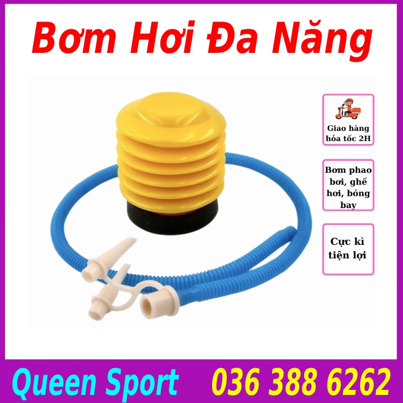 Bơm hơi đa năng, bơm tay mini gia đình tiện dụng cho việc bơm trụ hơi đấm bốc, ghế hơi, phao hơi, bóng bay