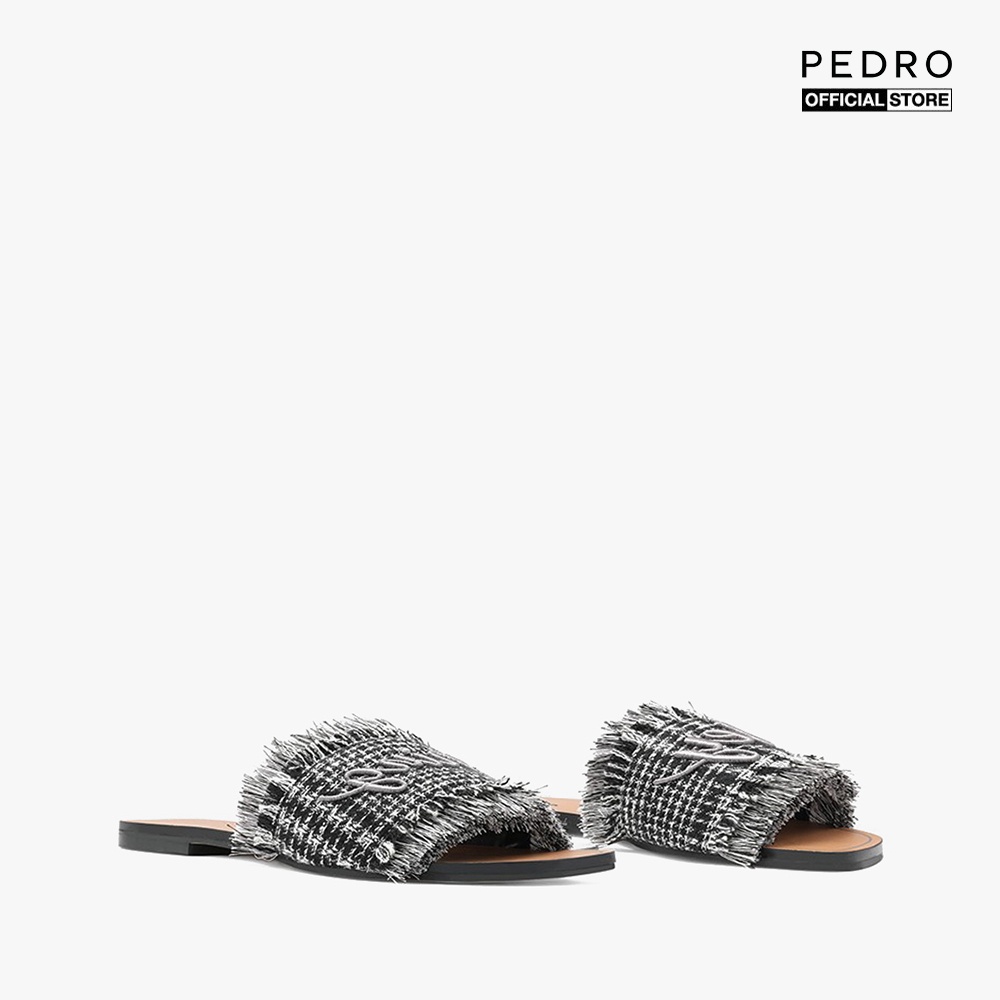 PEDRO - Dép nữ Retro Woven Plaid Letter Flat PW1-66300032-01