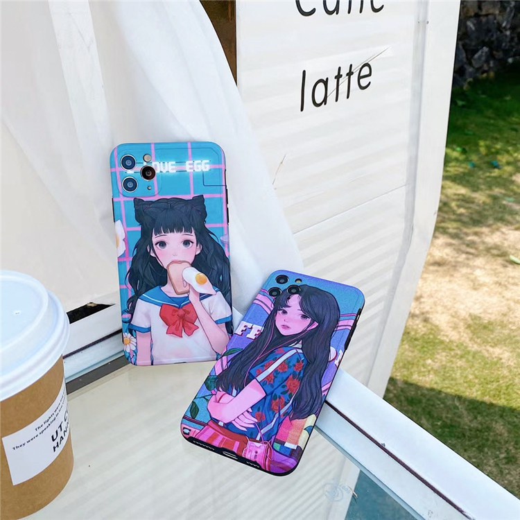 Ốp lưng iphone Cat Girl IMD dày dặn viền nổi 5/5s/6/6plus/6s/6splus/7/7plus/8/8plus/x/xr/xs/11/12/pro/max/plus/promax | BigBuy360 - bigbuy360.vn