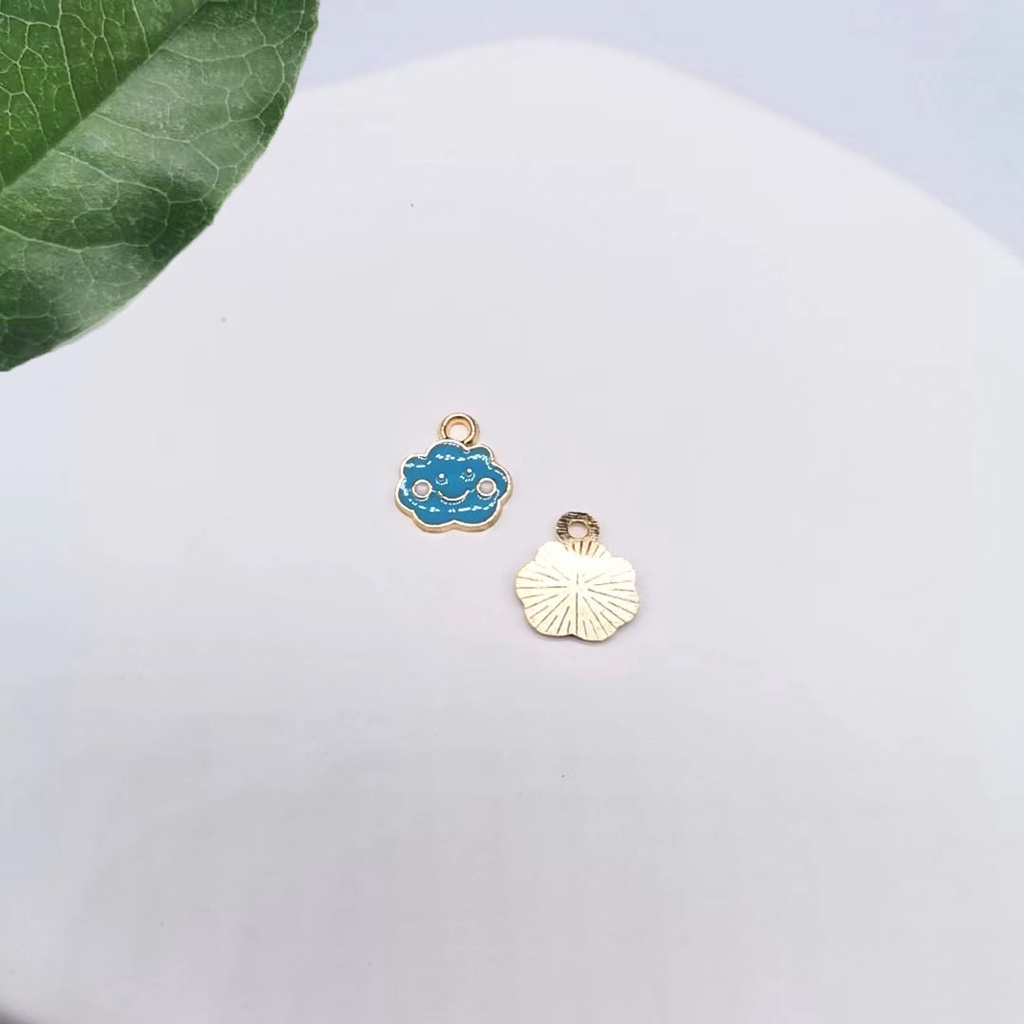 Bộ 10 Mặt Dây Chuyền Hợp Kim Tráng Men Hình Đám Mây Mặt Cười