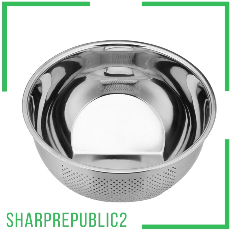 Bowl Wash Rice Fruit Vegetable Kitchen Side-Bottom Strainer Sieve 23cm