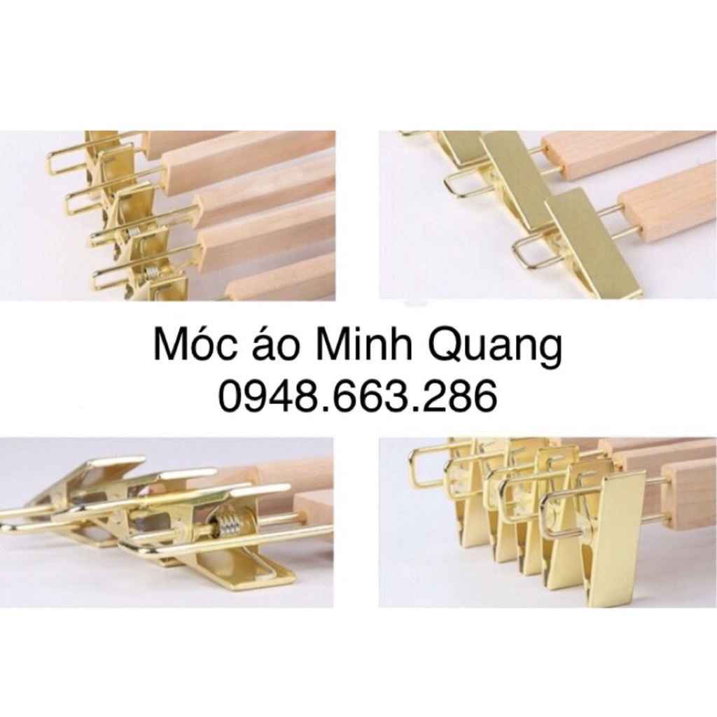 kẹp quần áo-móc kẹp gỗ-kẹp quần áo gỗ mộc đầu mạ vàng cao cấp,móc treo quần áo.móc gỗ,móc quần áo