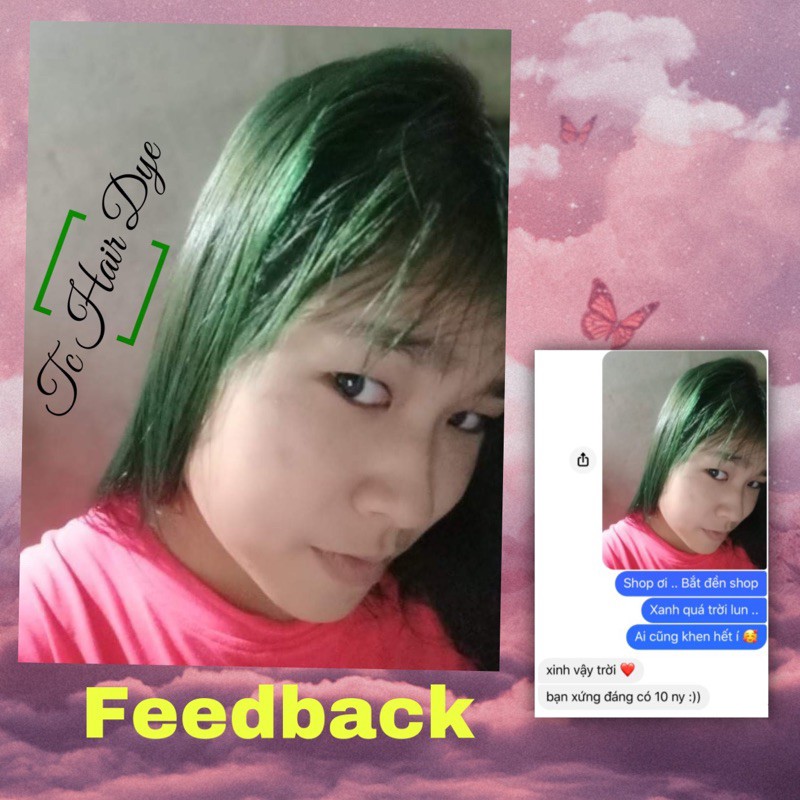 (KHÔNG TẨY100%-XANH RÊU) Thuốc nhuộm tóc RÊU KHÓI lên màu từ nền đen | BigBuy360 - bigbuy360.vn