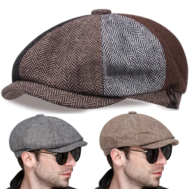 Mũ beret vải cotton phong cách Anh Quốc cổ điển thời trang cho nam