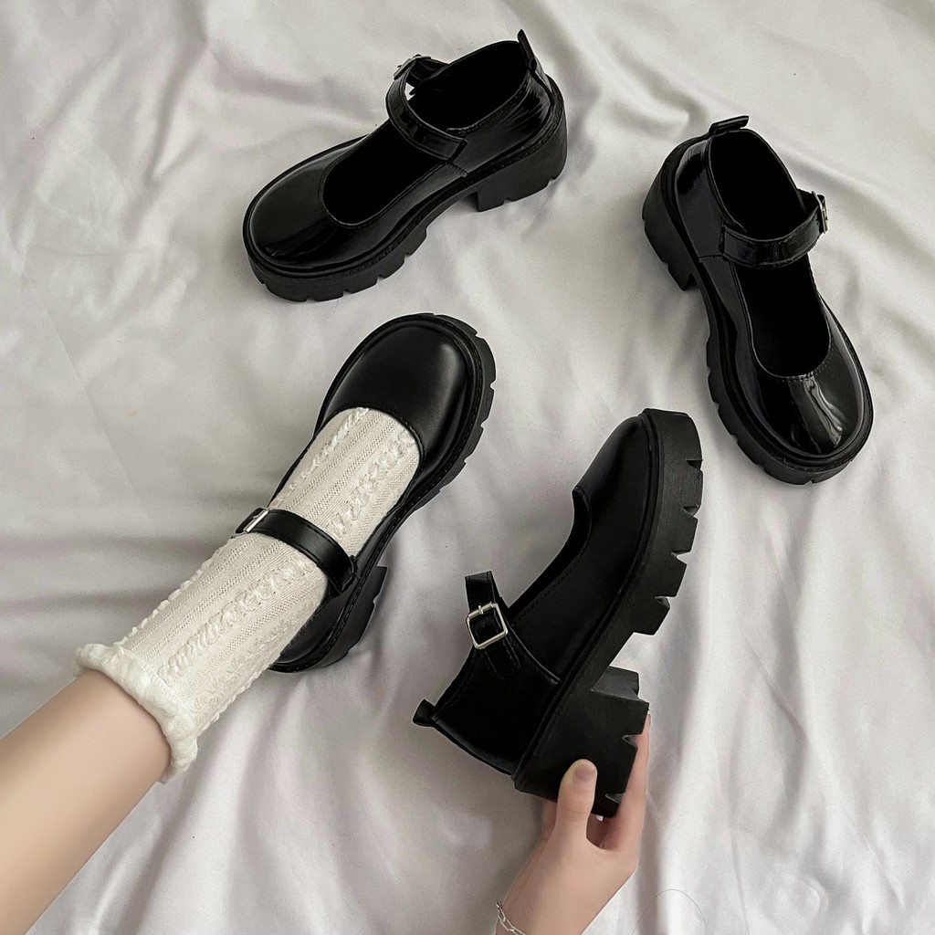 Giày búp bê nữ,giày Oxford lolita vintage Ulzzang siêu xinh đế độn 5cm