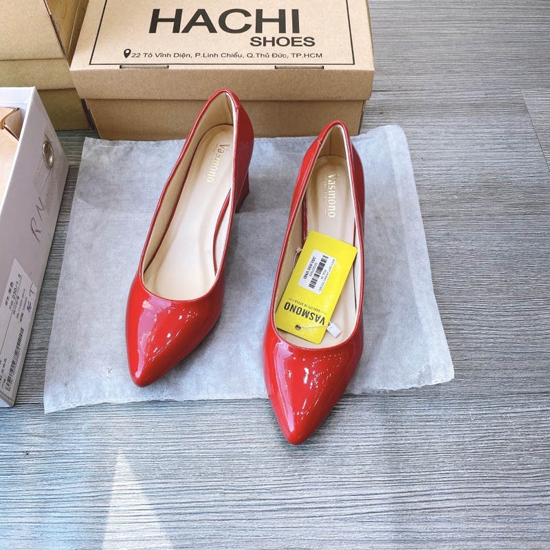 Sandal nữ quai ngang gót meca trong cao7cm Hachi shoes A679