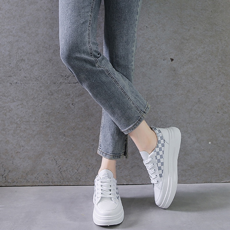 Giày thể thao IELGY đế dày màu trắng thời trang cho nữ