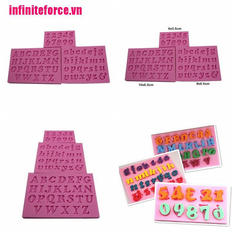 Bộ 3 Khuôn Silicone Làm Bánh Hình Chữ Cái Và Số