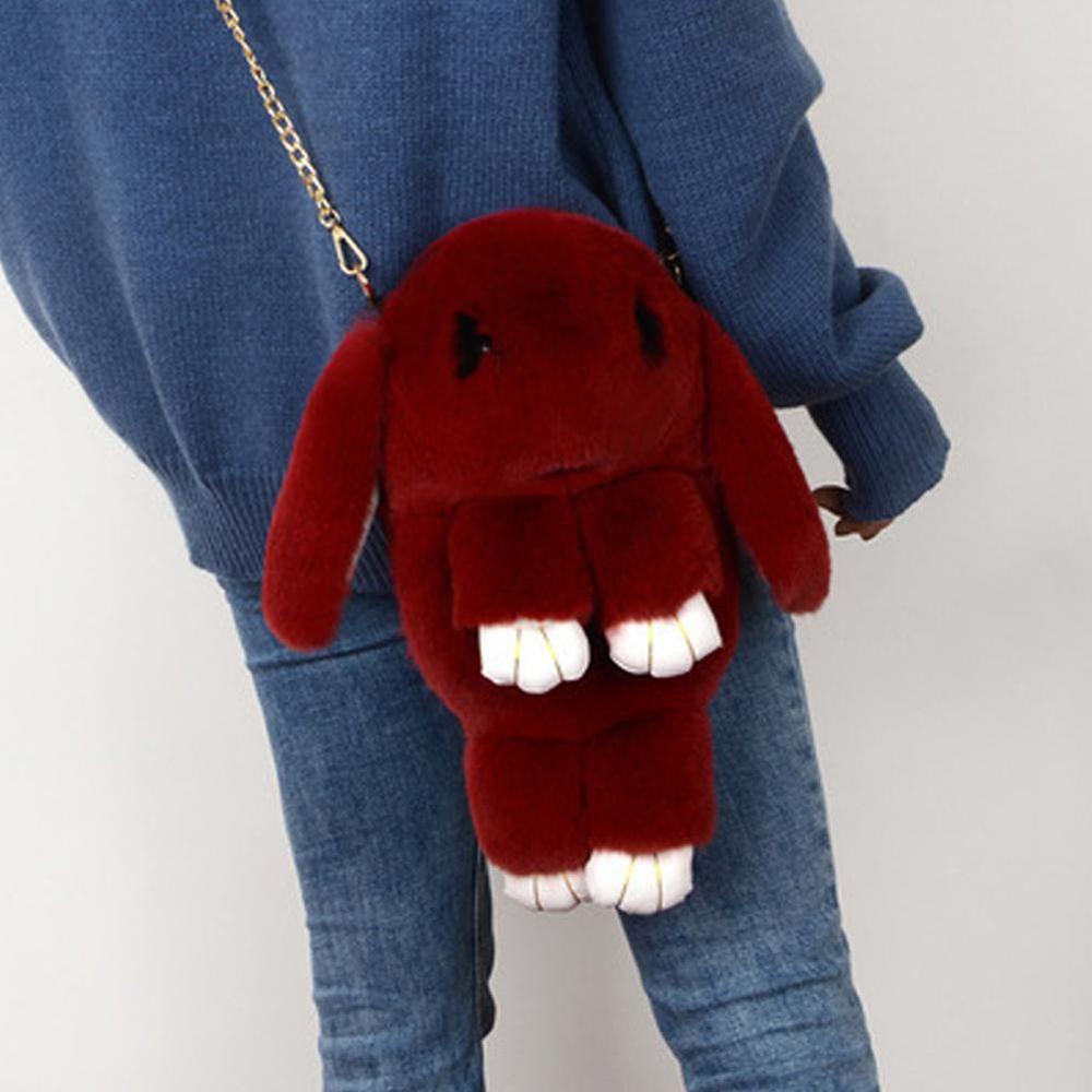Túi Đeo Chéo Hình Thỏ Bunny Nhồi Bông Đáng Yêu