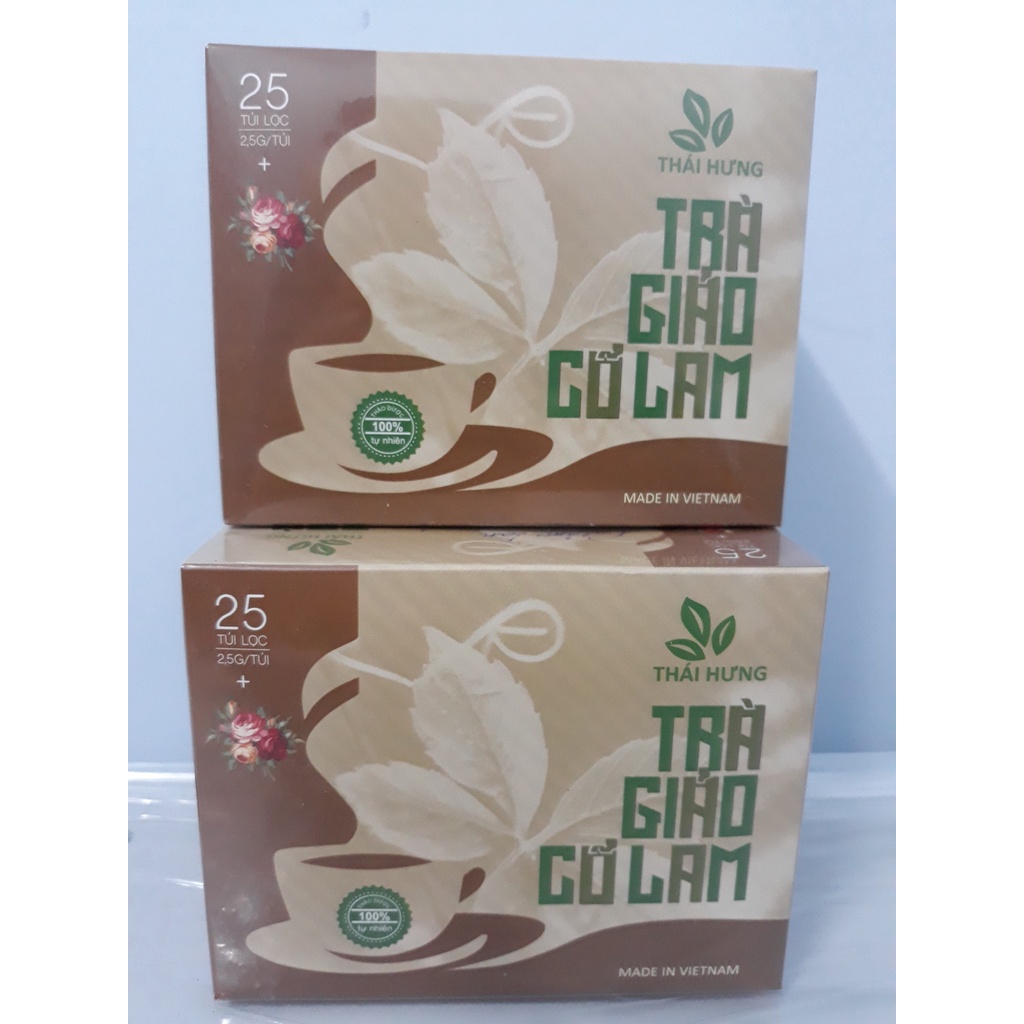 Trà giảo cổ lam Thái Hưng, trà thảo dược hiên nhiên không chất bảo quản dạng hộp cao cấp 25 túi lọc