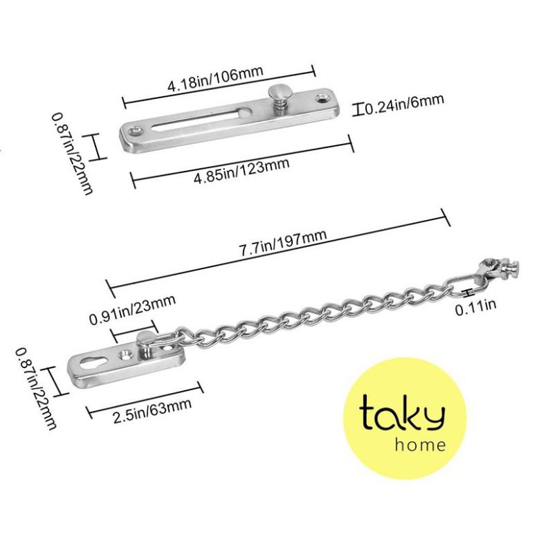 Chốt Xích An Toàn Cửa, Taky, Dùng Cho Cửa Nhà, Cửa Phòng, Đề Phòng Đột Nhập Và Đẩy Cửa Vào Khi Mới Mở Cửa, 3100Bac