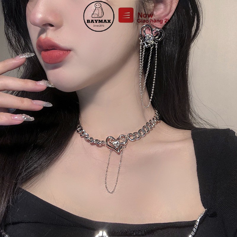 Choker tiểu thư sang chảnh tím pha lê / Dây chuyền/ vòng cổ nữ dự tiệc
