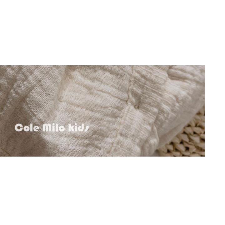 Áo Sơ Mi Cotton Lanh Cổ Đứng Phong Cách Hàn Quốc Nhật Bản Thời Trang Cho Bé Trai