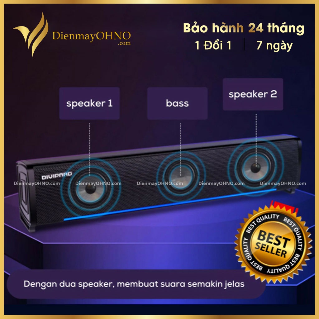 Loa Máy Tính Để Bàn Chính Hãng DIVIPARD V6 Loa Máy Vi Tính PC Để Bàn Led RGB Cao Cấp - Điện Máy OHNO