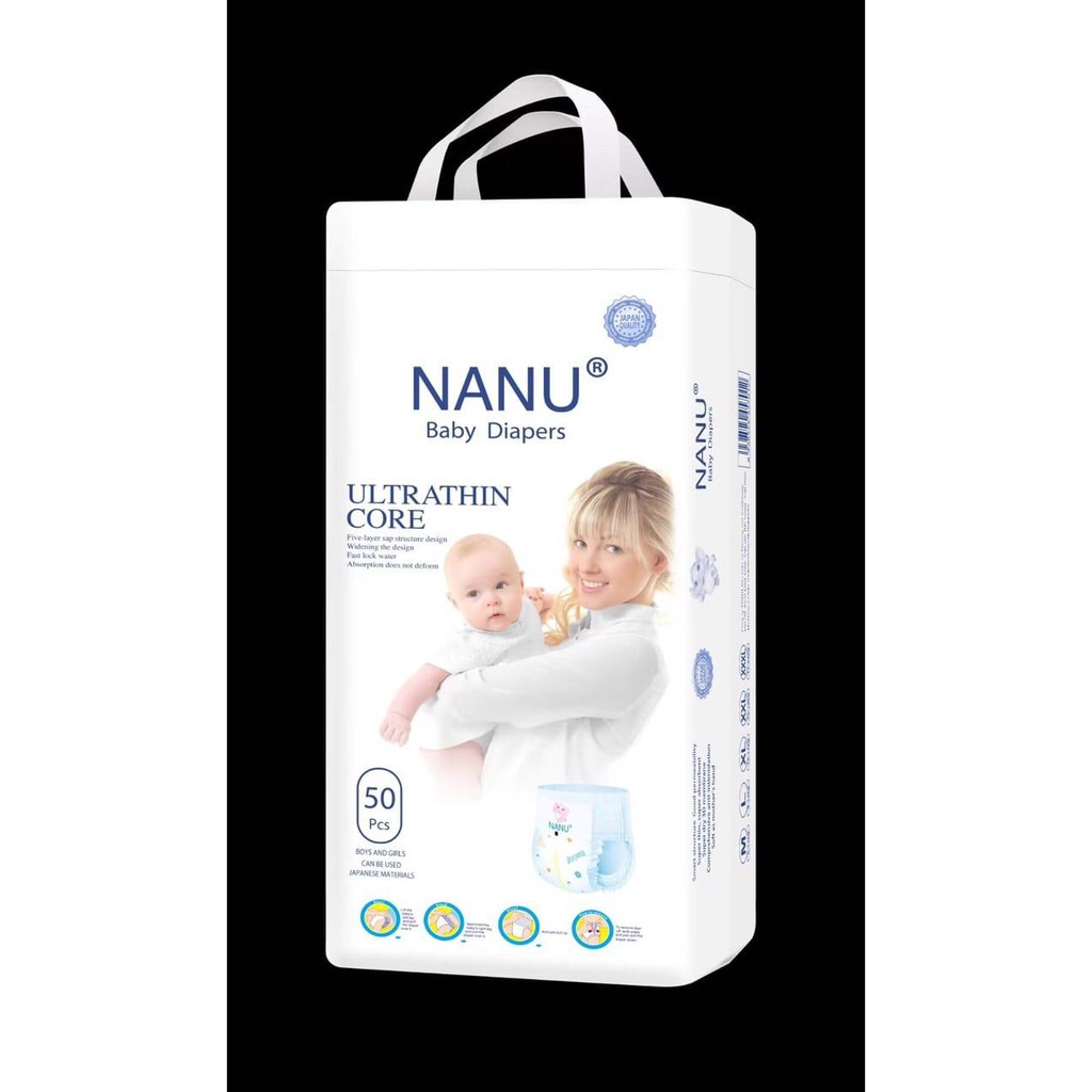 Bỉm quần nhật NANU baby M50/L50/XL50,2XL50