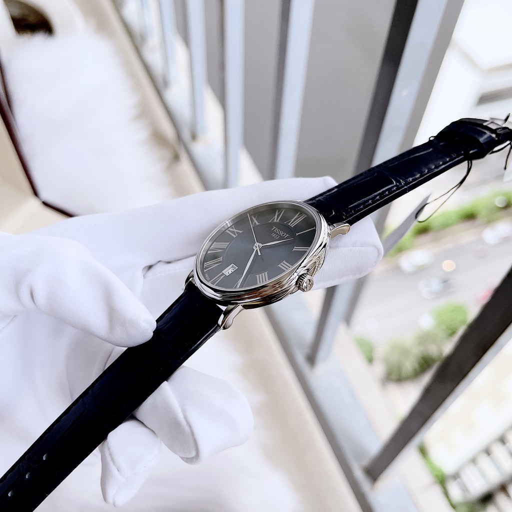 Đồng hồ nam chính hãng Tissot Carson Premium Quartz Blue Dial T122.410.16.043.00 - Máy Quartz pin - Kính Sapphire