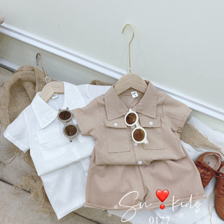 Bộ đũi cổ vest bé trai
